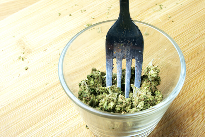 Fork in a cup of weed 