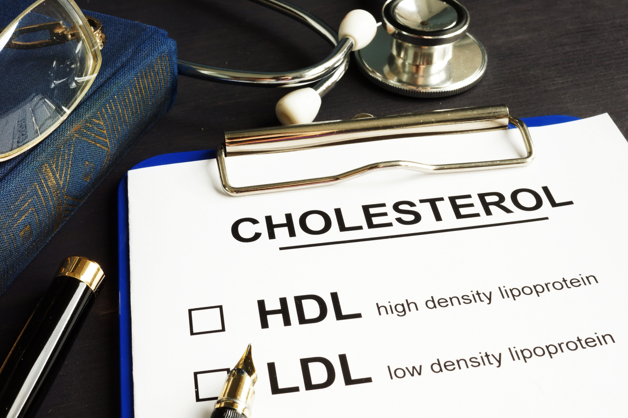 Cholesterol, hdl and ldl. Medical form on a desk.