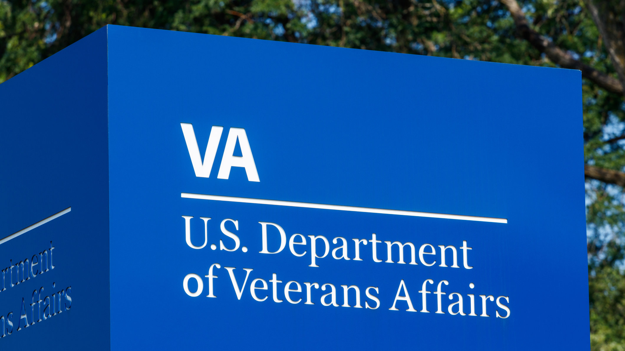 sign at the department of veterans affairs
