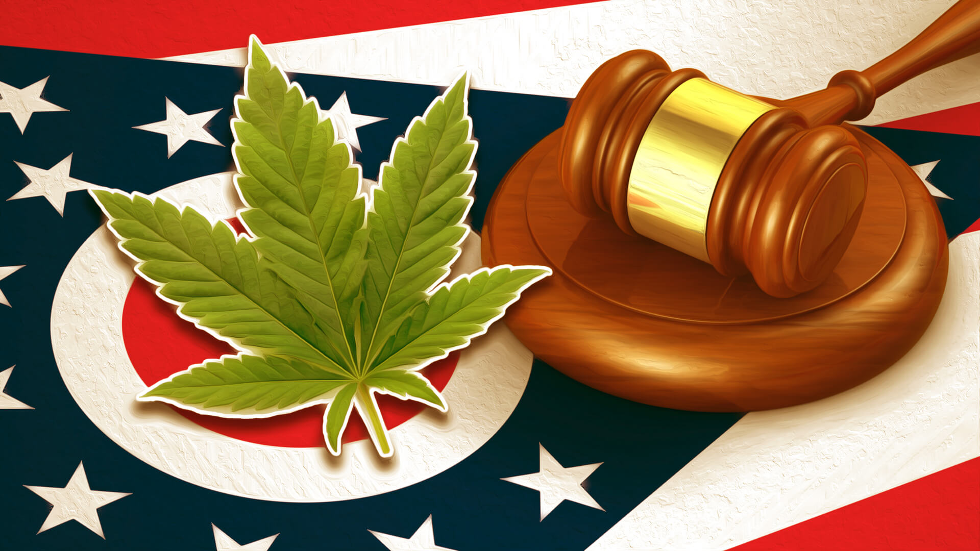 A judges gable with a marijuana leaf.