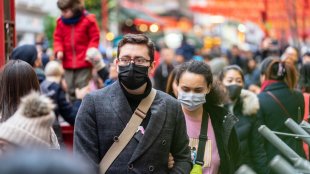 People wearing a face masks to protecting themself because of epidemic in China.