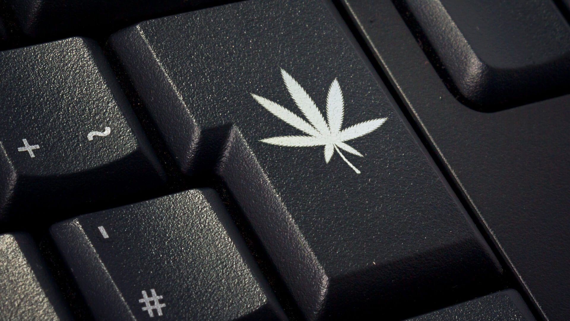 Cannabis leaf on enter key