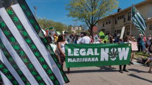 People advocating for the legalization of marijuana in Minneapolis