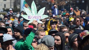 activists holding a rally for legalization in Ann Arbor, Michigan
