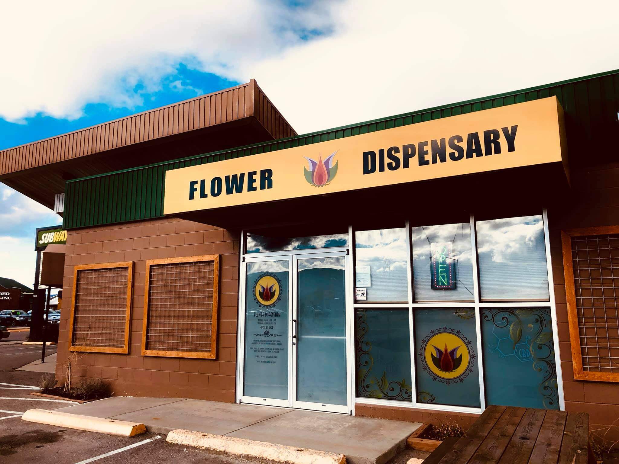 The outside of the Flower Dispensary in Missoula Montana