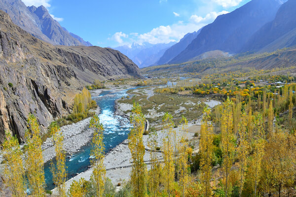 The Ghizer valley along Hindu kush mountains range, Northern Pakistan