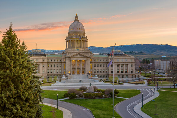 The Idaho state capital in the early morning