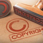 Copyright stamps with red ink