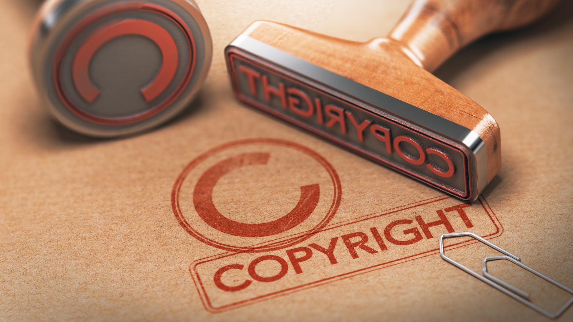 Copyright stamps with red ink