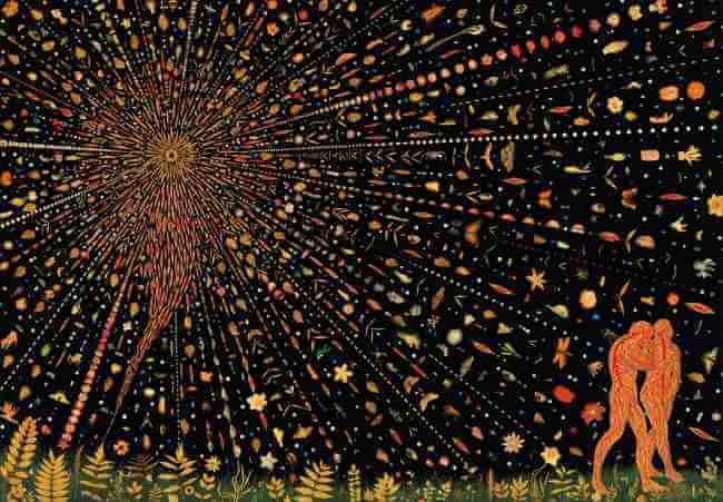 collage by Fred Tomaselli called Untitled (Expulsion)